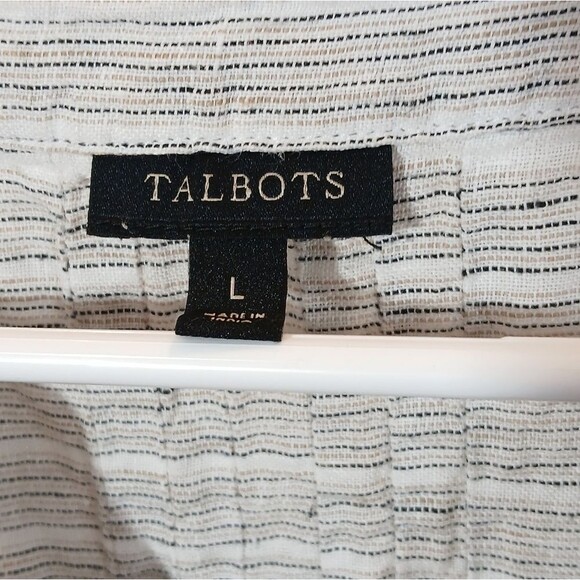 Talbots 100% Linen Stripe V Neck Top - Picture 9 of 9